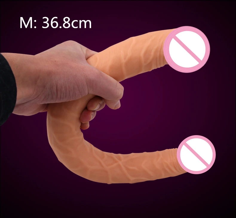 Реалистичный фаллоимитатор 14 дюймов искусственный пенис двойной конец огромный