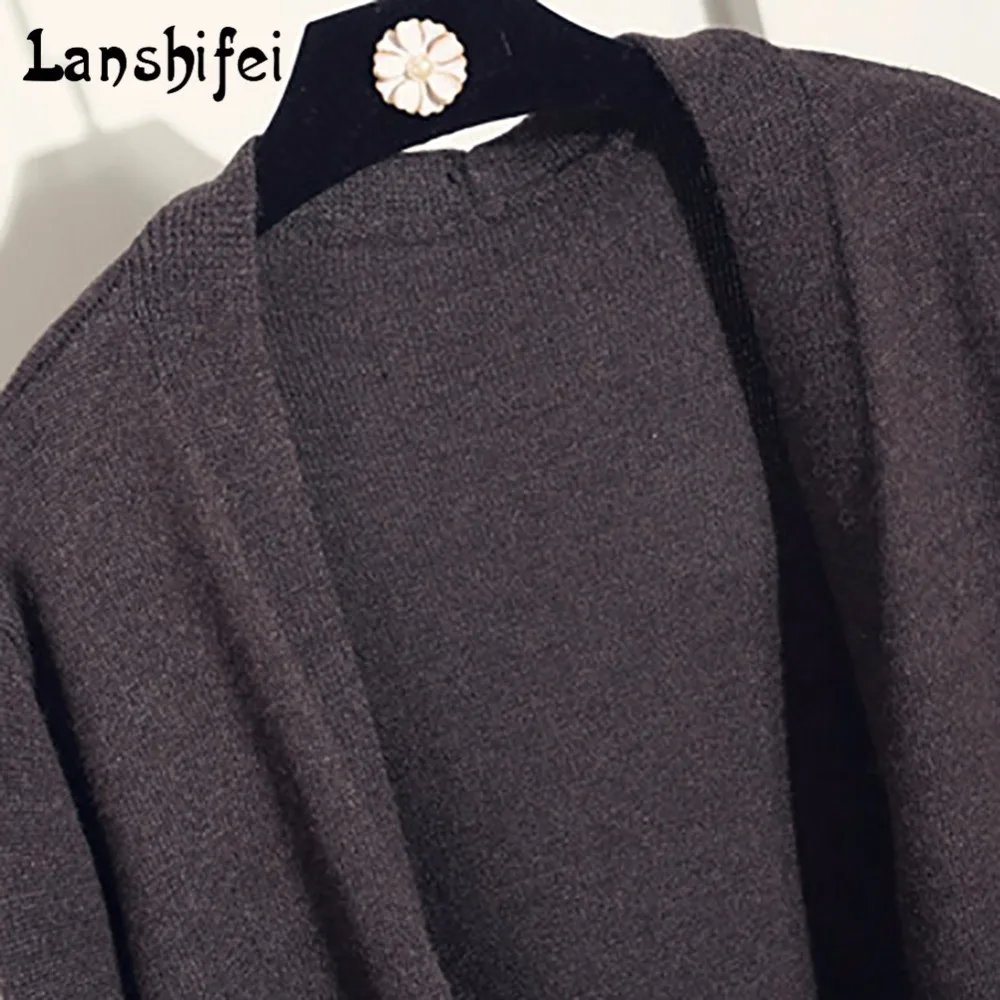 2017 Autumn Winter Knitting Long Cardigan Women Sleeve loose knitting Sweater Outerwear Female Knitted pull femme |