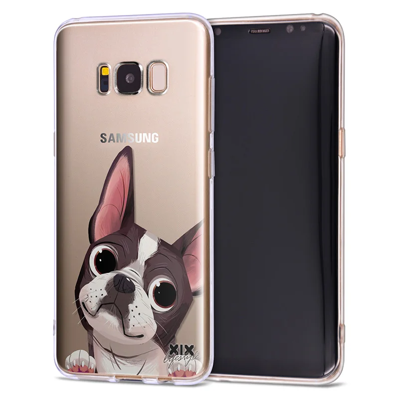 Мягкий чехол из ТПУ с узором для samsung Galaxy S8 чехол собак для samsung S9 чехол для samsung S7 край S8 S9 S10e S10 плюс J3 J5 J7