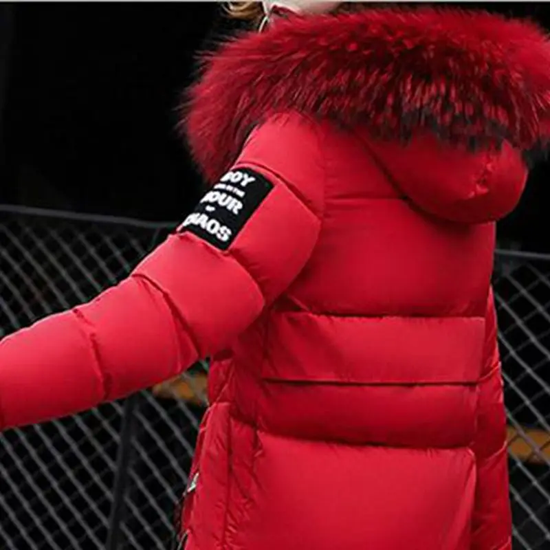 2018 зимнее женское пальто новый стиль мода средней длины меховой воротник с