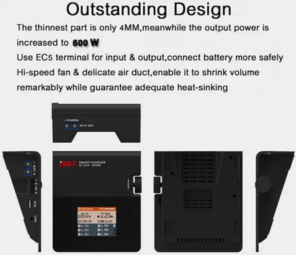 Isdt sc-620 500 Вт 20A мини Интеллектуальная подзарядка Батарея баланс Зарядное