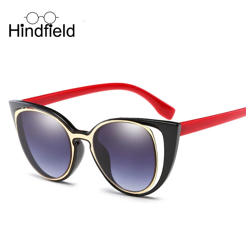 Hindfield классический Cat Eye Солнцезащитные очки для женщин Для Брендовая