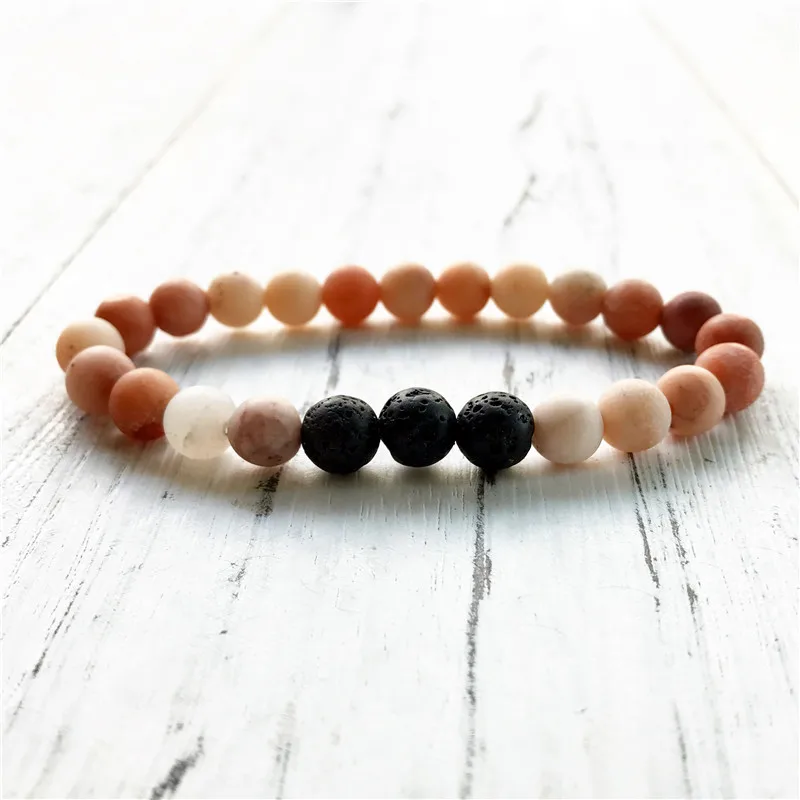 2pc Set!!!2019 Summer new style Jewelry 6MM/8MM Matte Pink Aventurine Lava Stone Bracelet Yoga Mala Beads | Украшения и