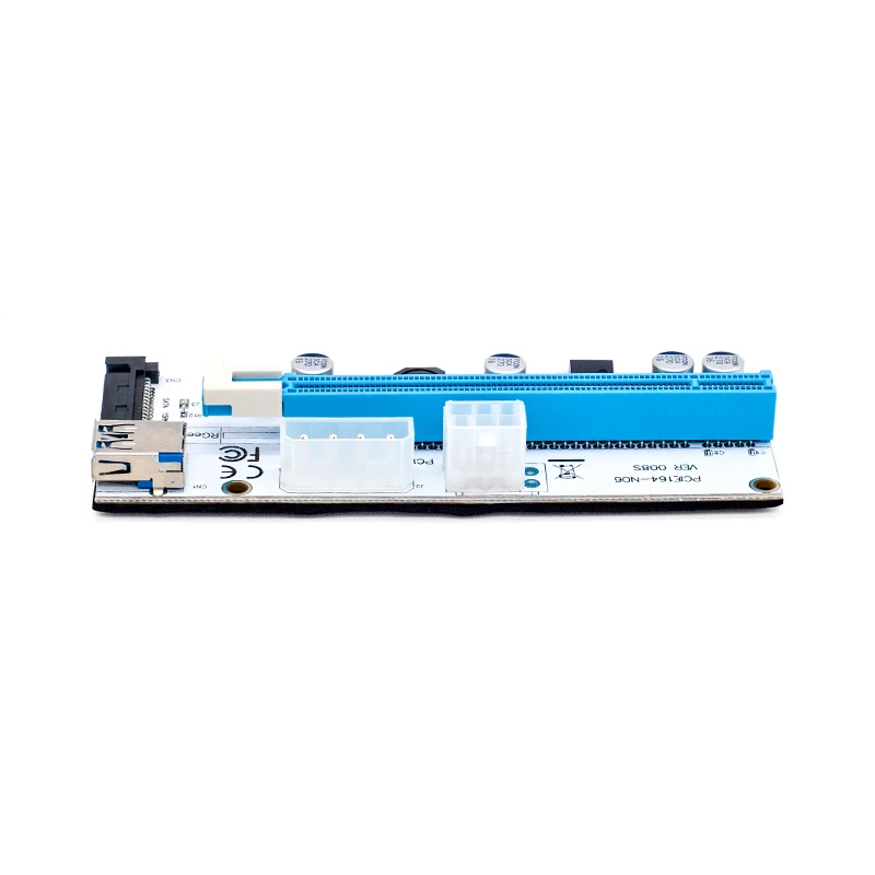 10 шт. Белый 3 в 1 4 Pin 6 sata PCI E Express 1X 4x 8x 16x расширитель USB Riser 008S адаптер карта для BTC Mining|