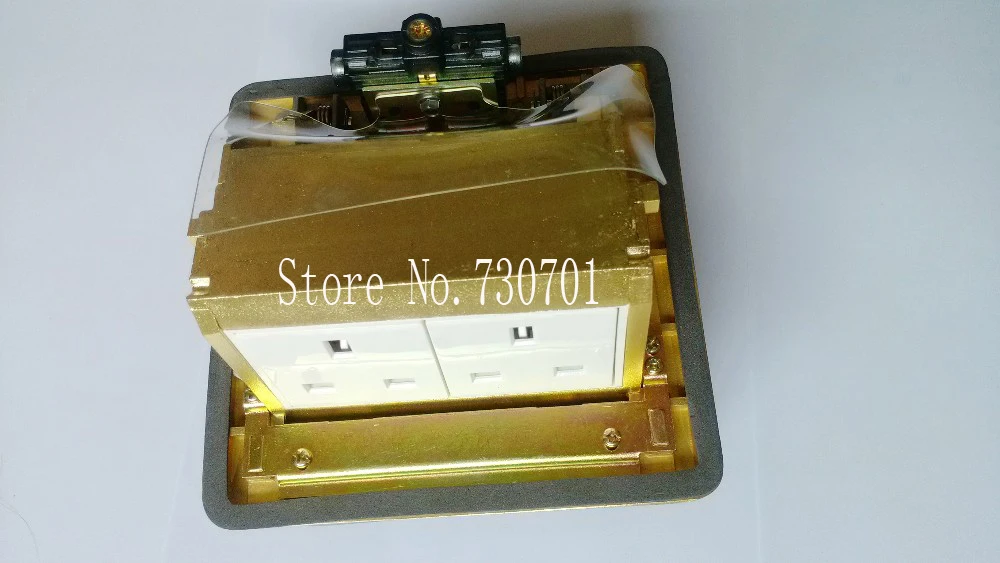 Золотистая медная двойная наземная розетка британского стандарта для SA