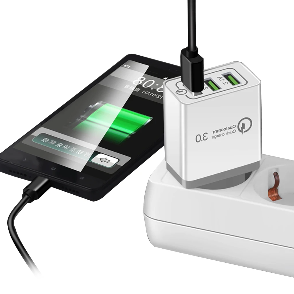 Универсальный QC3.0 18 Вт USB быстрая зарядка 3 0 в 3A для Iphone 5 7 8 US EU штепсельная Вилка