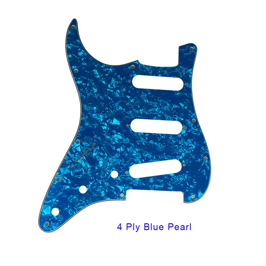 4Ply Blue Pearl Pleroo гитары Запчасти-для США/Мексика левша 72' 11 резьбовое отверстие Strat накладка на гитару sss Scratch Plate, несколько цветовых вариантов - Цвет: 4Ply Blue Pearl