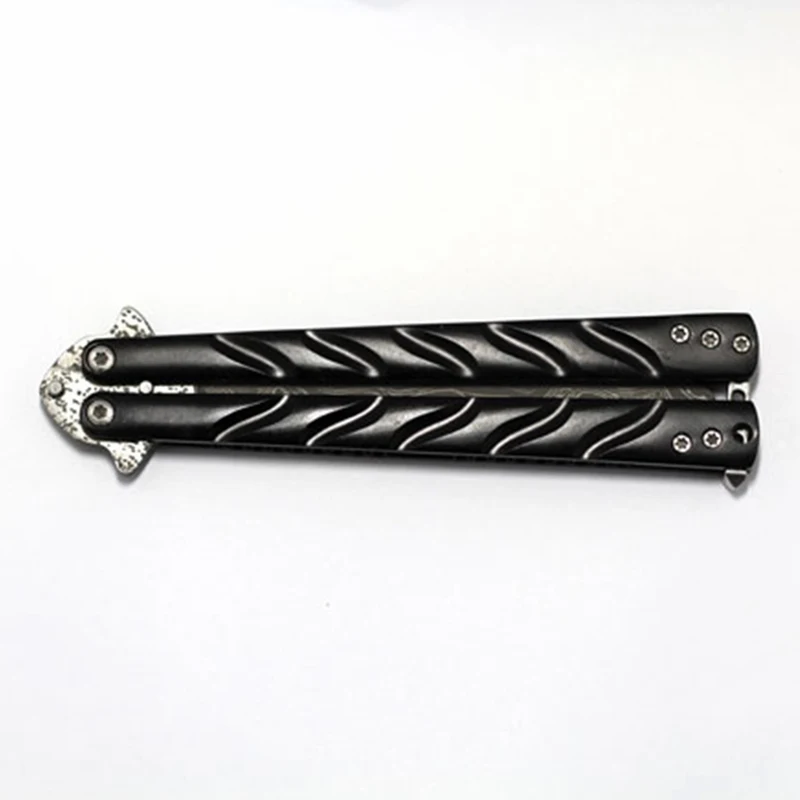 Butterfly In Knife Not Sharp Training Practice Folding Titanium Coated Stainless Steel Balisong Pocket Knives | Инструменты