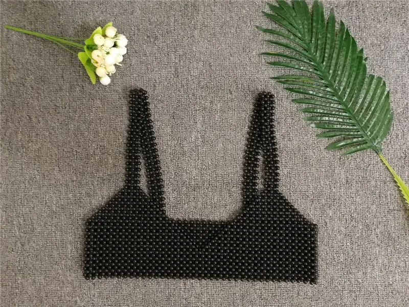 Летний сексуальный модный топ с жемчужинами женский укороченный открытой спиной