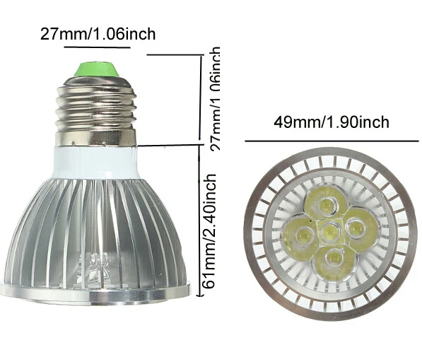 LED Light PAR 20 15W 5X3W Spotlight E27 110V 220V Cool White Warm PAR20 Low price | Лампы и освещение