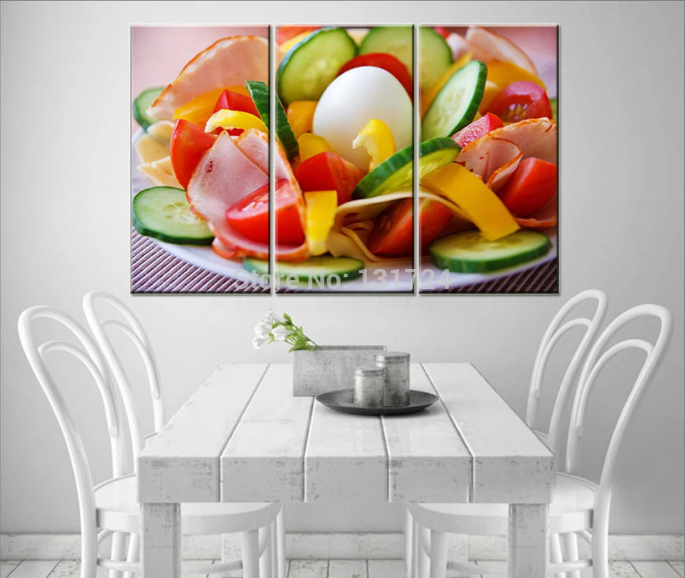 Картина по номерам на холсте вкусный овощной салат 3 шт.|canvas painting kit|canvas wall