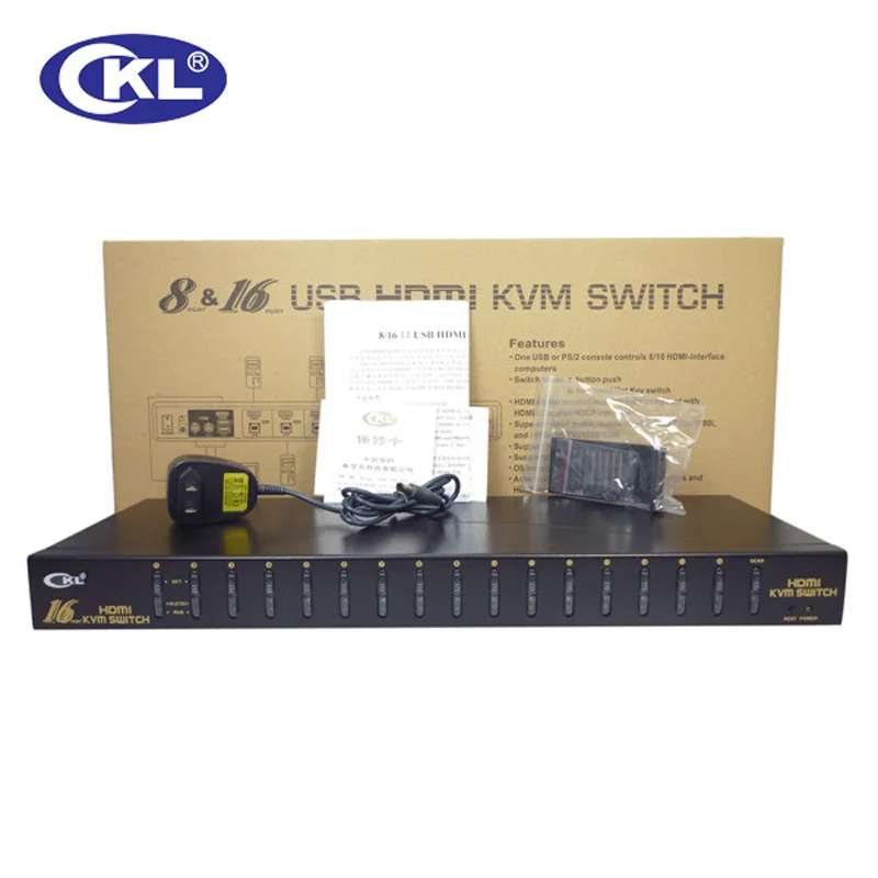 CKL 9116H USB HDMI KVM переключатель 16 Порты и разъёмы для ПК МОНИТОР клавиатура Мышь
