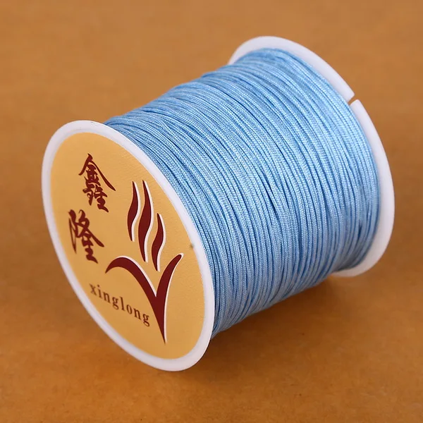Light Blue 50 метров 0,8 мм нейлоновый шнур, китайский Узелок, шнур макраме, браслет, плетеный шнур, бисероплетение, сделай сам, ювелирный шнур, нить - Цвет: Light Blue
