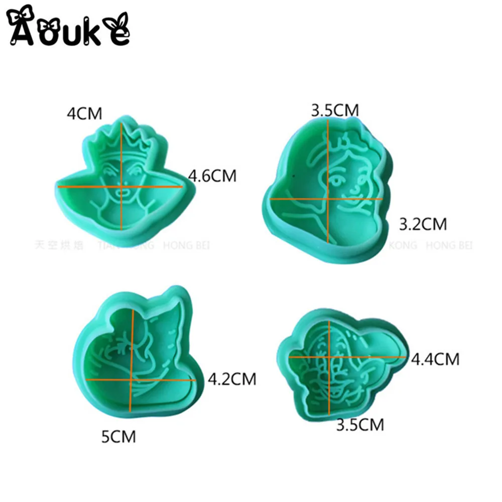 4 шт./лот костюм принцессы на Хэллоуин Форма печенье с жидкой помадкой в центре