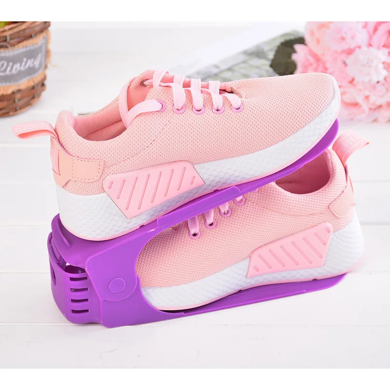 Прочные регулируемые стеллажи для обуви органайзер двойная стойка утолщенная