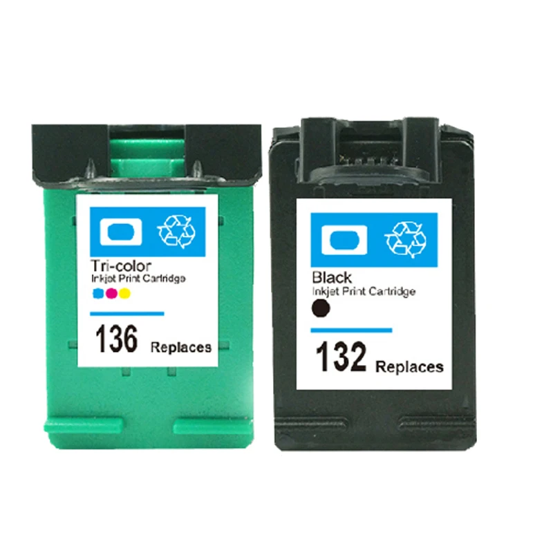 4 картриджа с чернилами совместимые принтером hp136 132 для 136 Officejet 6213 5443 D4163 Photosmart 2573