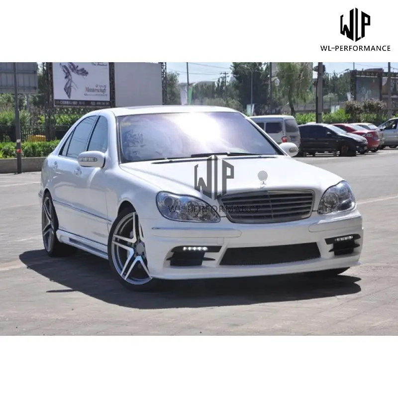 W220 S320 S350 FRP Неокрашенный Комплект кузова автомобиля передний задний бампер боковые юбки для Mercedes-Benz W220 S500 2001-2005