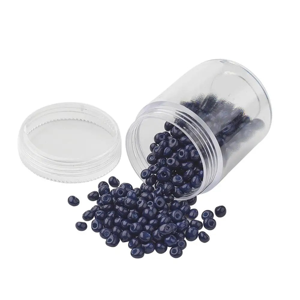 DarkBlue 4~ 5x3 мм Каплевидная форма, непрозрачный стеклянный бисер для самостоятельного изготовления ювелирных изделий, 4~ 5x3 мм, отверстие: 1 мм - Цвет: DarkBlue