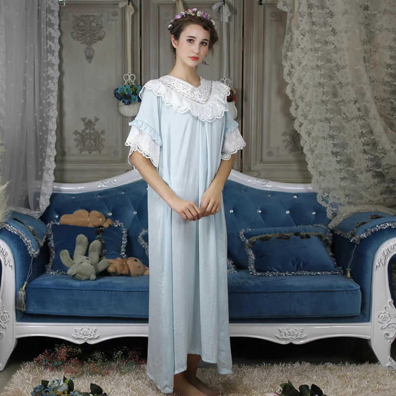 Длинная ночная рубашка Женская домашняя одежда свободная женская с коротким