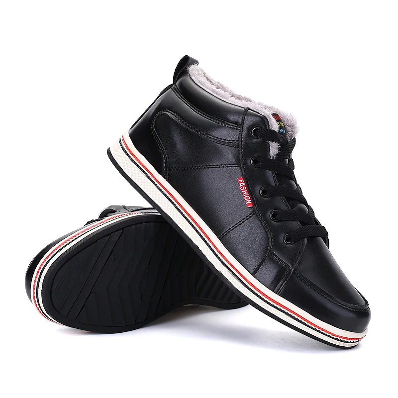 Мужские ботинки зимние теплые меховые рабочая обувь Для мужчин модные резиновые