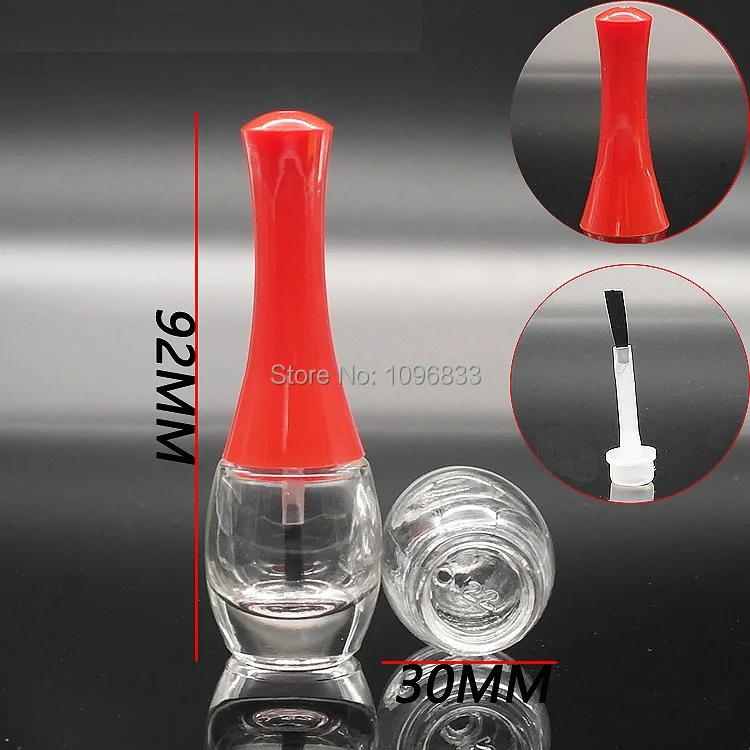 10ML Empty Nail Enamel Bottle 10G Beauty Packing Vial with Brush Oil Polish Glass Bottles Manicure 20pcs | Красота и здоровье