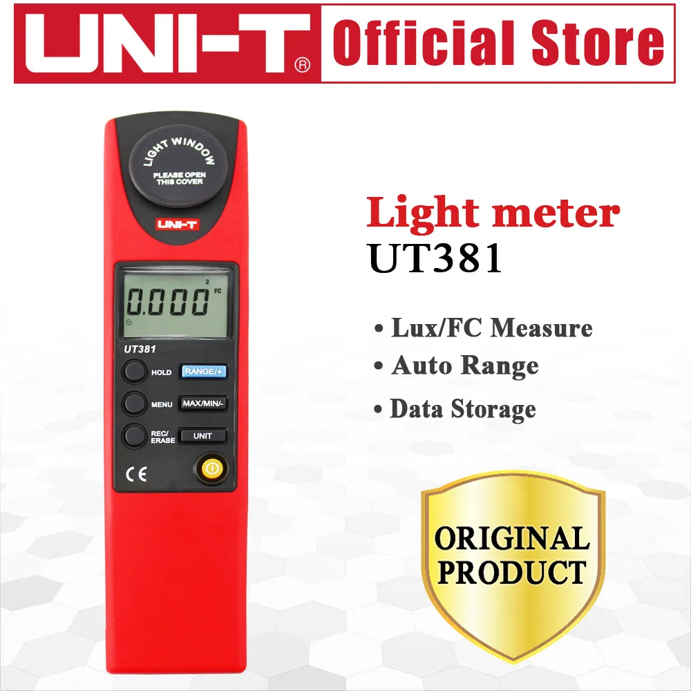 UNI T измерения освещенности UT381 Автоматический диапазон FC & LUX измерение уровня