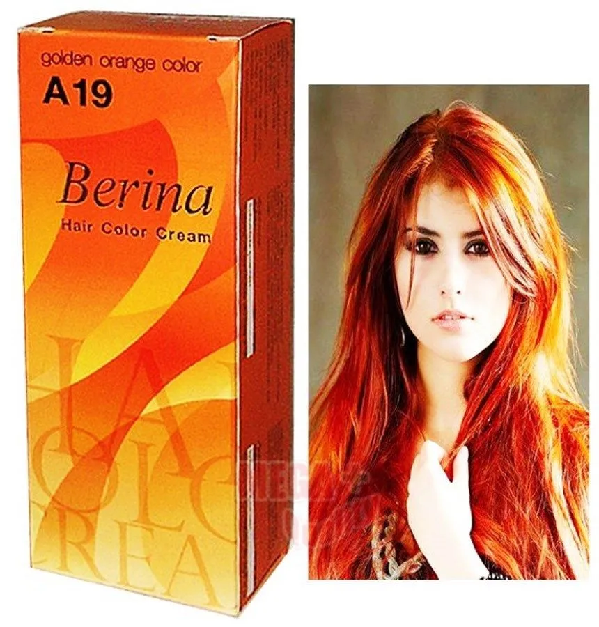 BERINA Professional крем для волос-Перманентная краска-A19: золотой оранжевый бесплатная