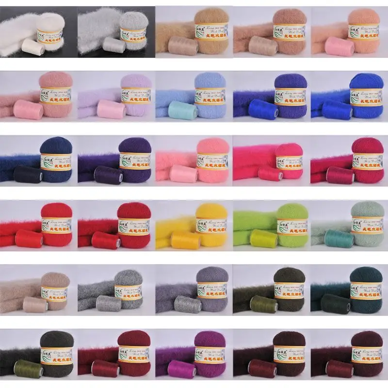 Мягкая норковая шерсть Роскошная ручная вязка длинная кашемировая вязаная пряжа