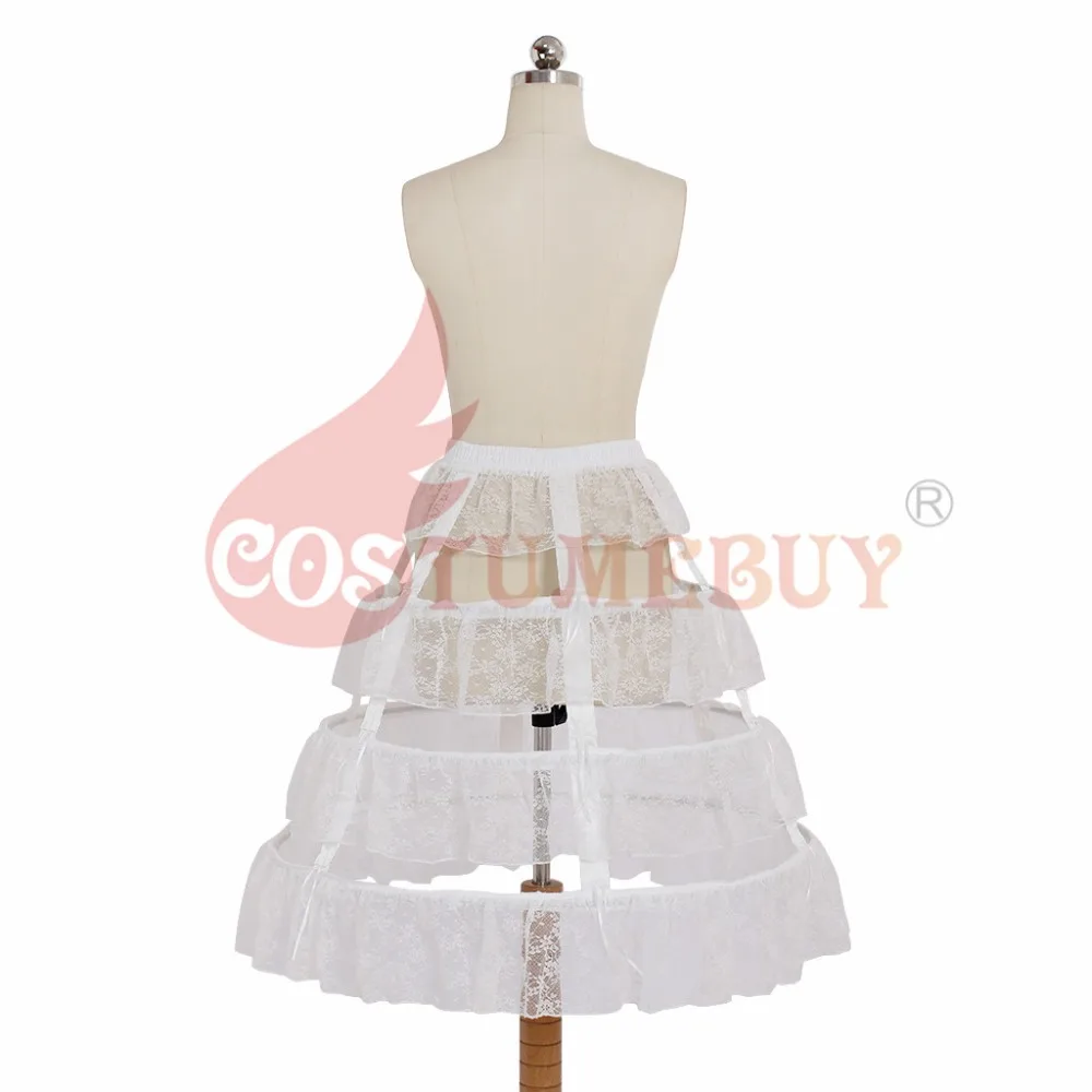 Costumebuy Лолита Готическая Нижняя юбка 68 см длина нижнее белье 3 кольца кружево клетка для женщин Свадебные балетные Паньер юбка кэжуал