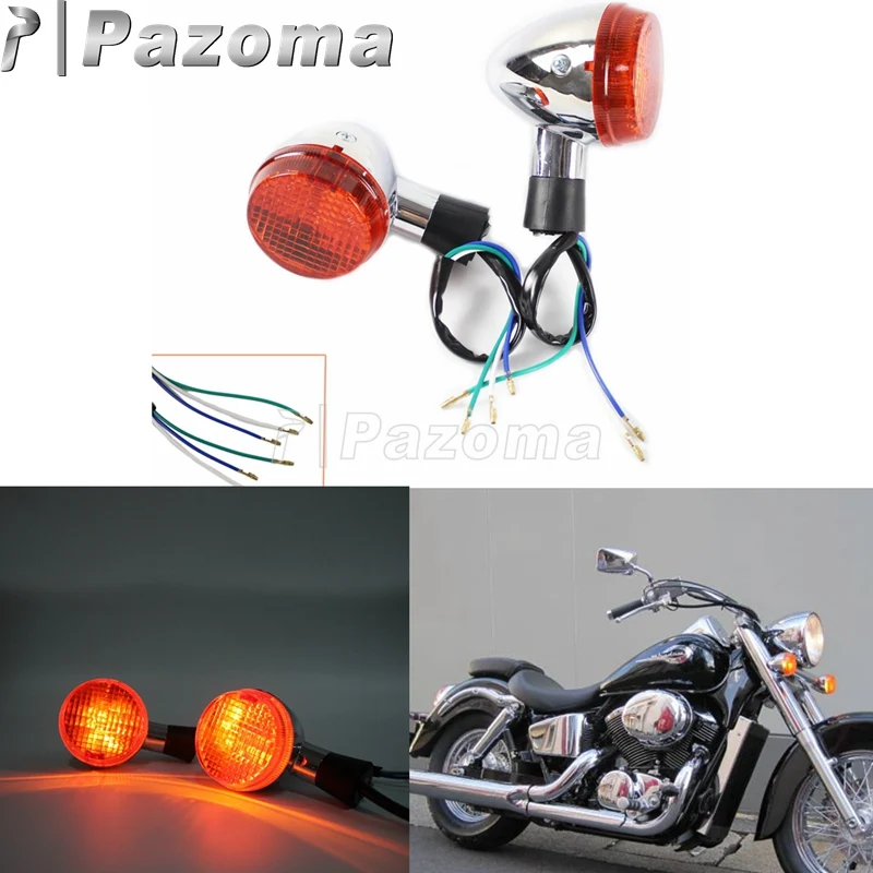 Мотоцикл Pazoma E13 хромированный Передний фонарь для поворота янтарный светильник