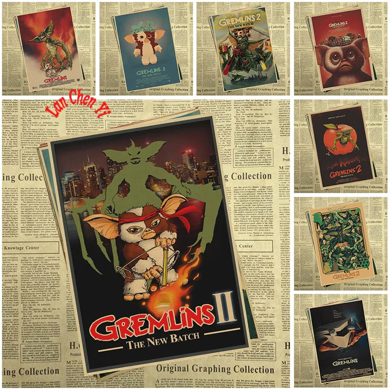 Gremlins Фэнтези фильм ужасов крафт бумага Плакат кафе высокое качество печати рисунок ядро декоративная живопись