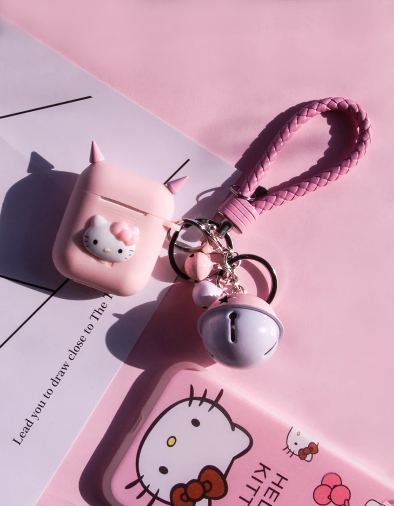 Мультяшный силиконовый чехол hello kitty для Apple Airpods, bluetooth-наушники, аксессуары Airpod, защитный чехол