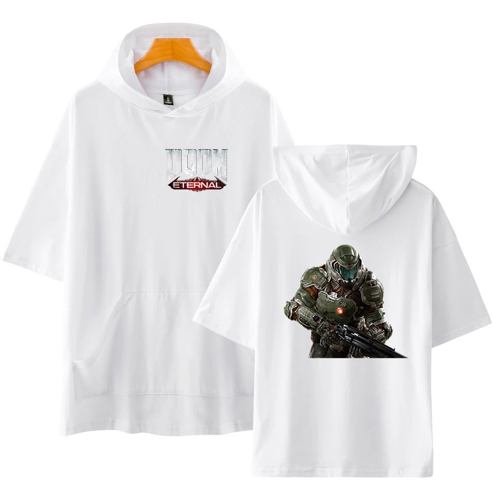 LUCKYFIRDAYF Doom Eternal толстовки с коротким рукавом летняя футболка оверсайз одежда мода