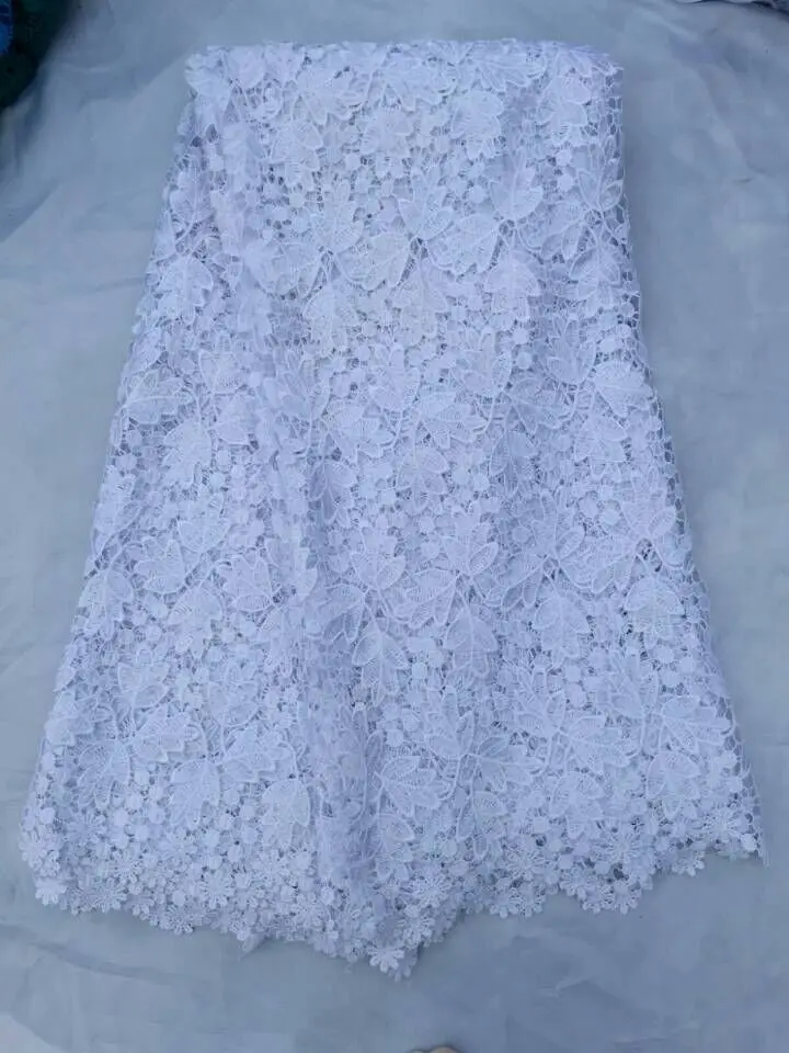 5 ярдов/шт. цветочный рисунок африканский гипюр кружевная вышивка
