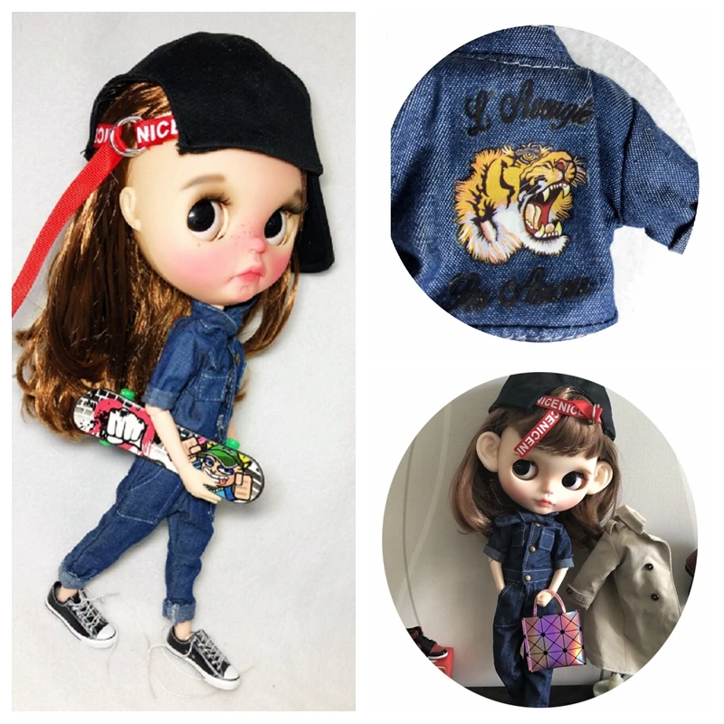 Одежда для кукол Blyth 1 шт. тигровый комбинезон джинсовые брюки blyth azone OB24 1/6