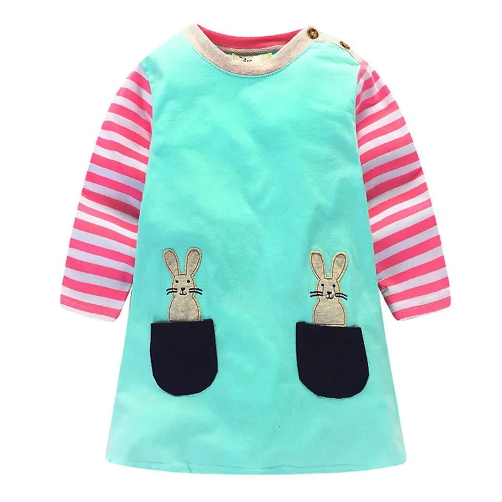 Осеннее платье принцессы littlemandy Rabbit новые детские платья с рисунком одежда для