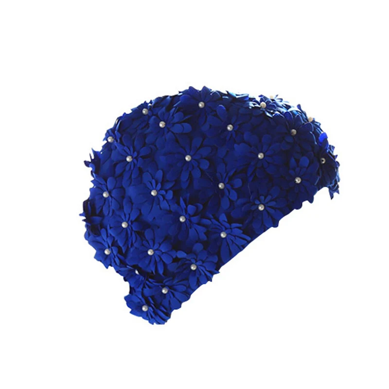 Женская шапочка для бассейна ручной работы с жемчугом разноцветная купания