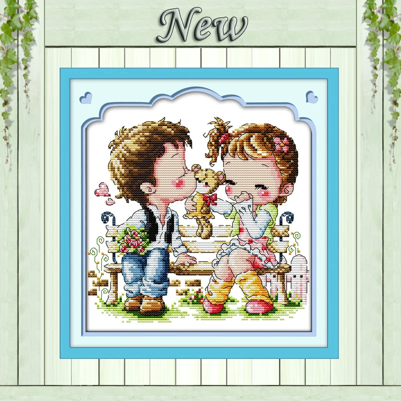 Страстные поцелуи Любители мультиков картины мальчик Счетный Печать на холсте