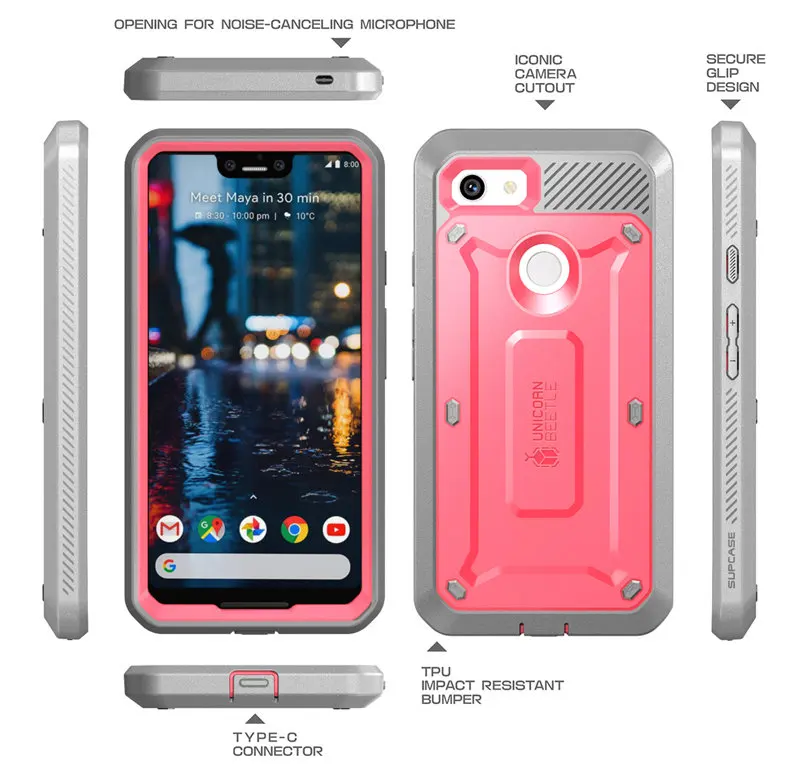 SUP чехол для Google Pixel 3 XL чехол UB Pro полный корпус прочная кобура клип Защитный чехол со встроенной защитной пленкой