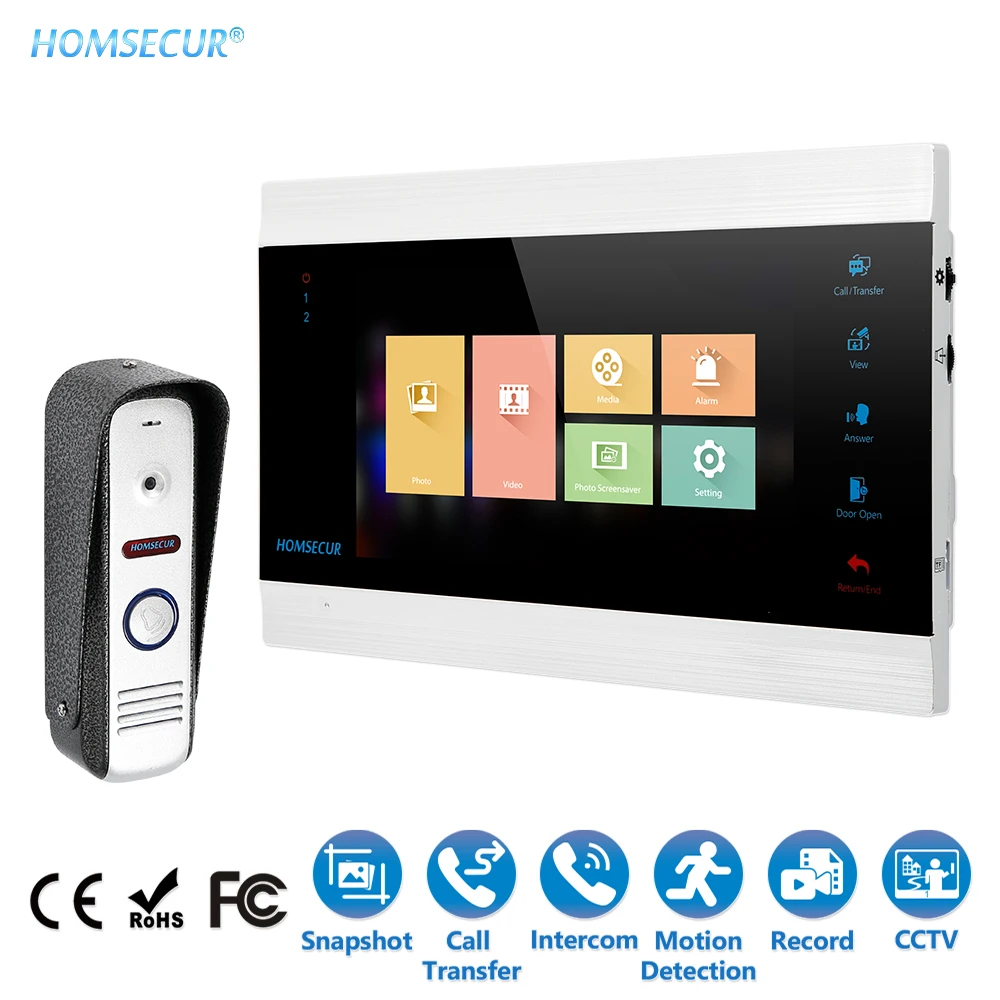 HOMSECUR 7 &quotпроводной беспроводной видео и аудио домашний Интерком 1.3MP с