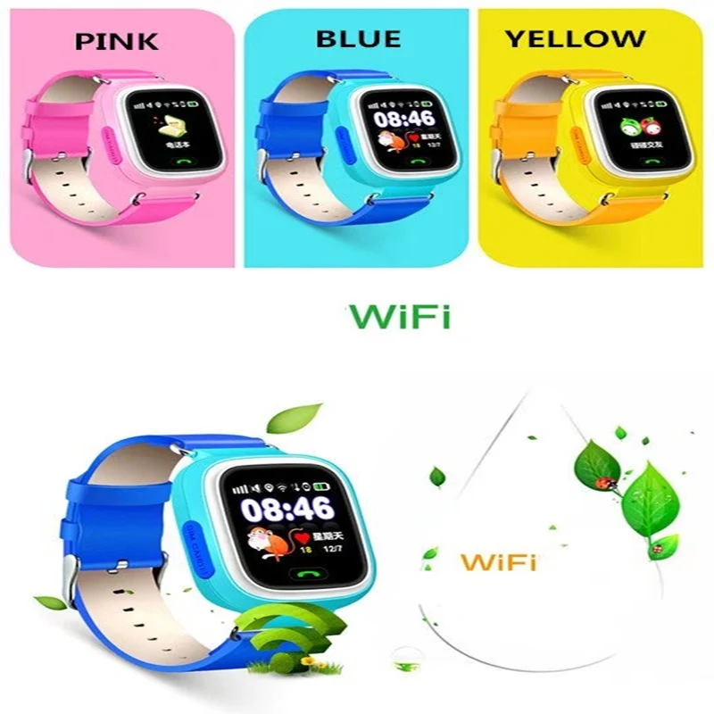 Отслеживание gps часы Сенсорный экран SOS Телефонный звонок WI FI smart watch для детей q90
