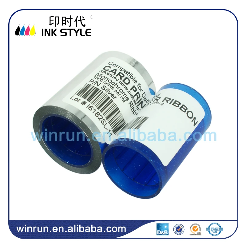 10 шт. Generic Datacard DC285 Серебряная лента без чипа 1000 принтов для SP25 SP30 SP35 SP75 CP40 CP60