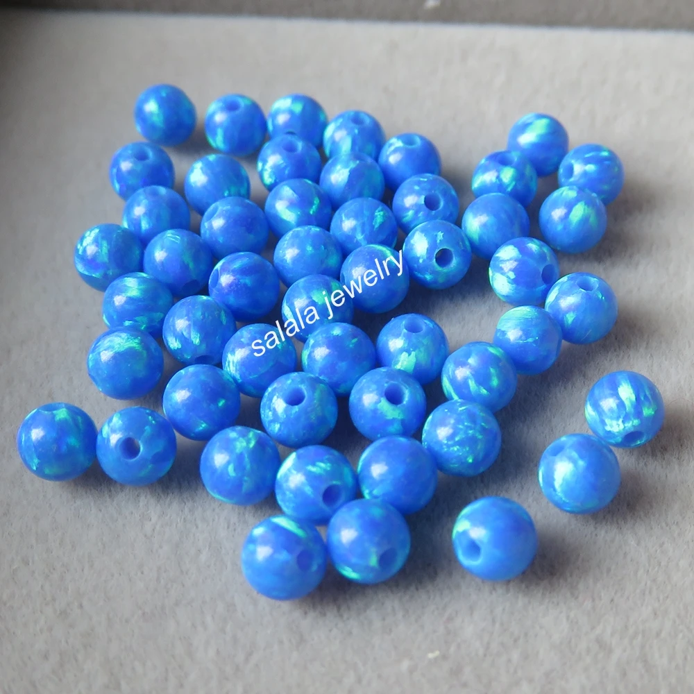 100pcs/lot 4mm Round Ball Opal Beads op05 Dark blue Synthetic Full Drilled for Bracelet | Украшения и аксессуары