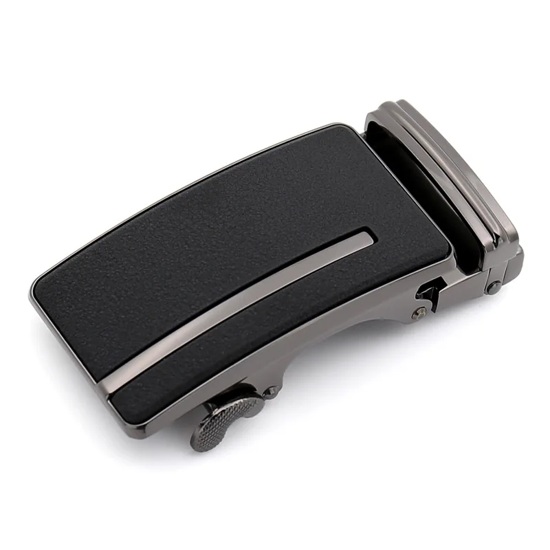 

3.5cm Width Casual Simple Matte Buckle Designer Men's Leather Automatic Belt Buckle Zinc Alloy Buckle Head Black LY1335
