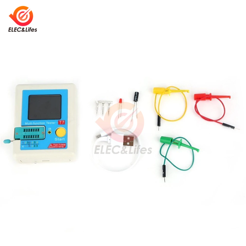 LCR-TC1 LCR-T7 TFT цветной дисплей цифровой Транзистор тестер NPN PNP MOSFET Зенер диод Тестер Многофункциональный измеритель емкости ESR