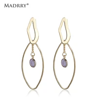 madrry fashion oval long drop earring freshwater pearls pendant earrings for women copper jewelry accessories boucle doreille