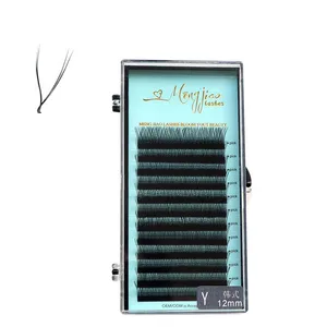 Накладные ресницы YY 0,07, готовые веерные ресницы для объема 2D yy, легкие веерные ресницы, принимаем собственный логотип, поставщик ресниц
