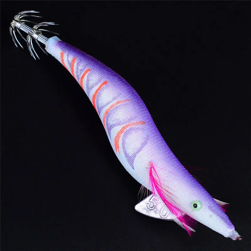 5pcs 19cm/42.6g Squid Jig Shrimp Fishing Lures Bionic Bait 5.0# Vertical Hook Lure Artificial Crankbait Swimbait Saltwater Sea | Спорт и