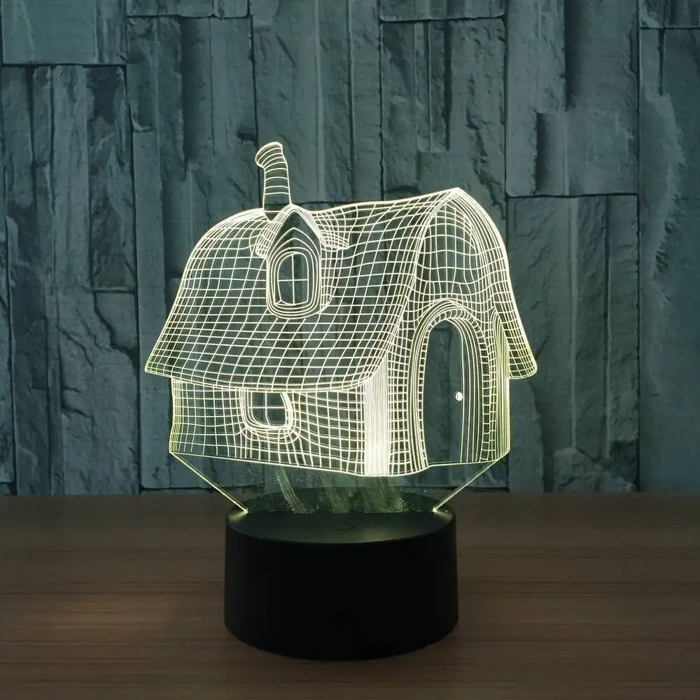 Свет в ночь хижине 3d иллюзия светодиодные лампы освещения ночные огни|Ночники| |