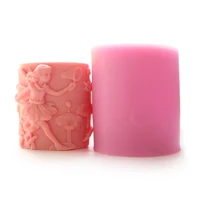 nicole silicone mold for soap candle making 3d cylindrical girl with relief shape diy handmade craft mould